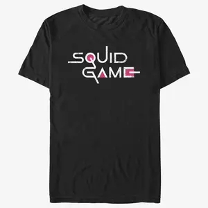 Men's Squid Game Distressed Logo Black T-Shirt