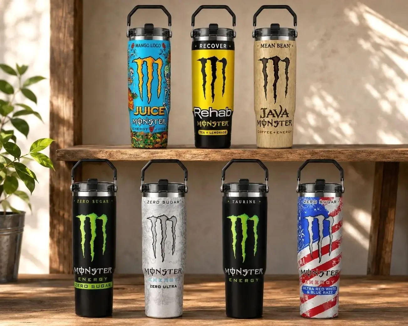 Monster Energy x Coffee Drink 30oz Skinny Tumbler | Handmade Sublimation Tumbler | Stainless Steel Travel Cup | Gift for Energy Drink Fans