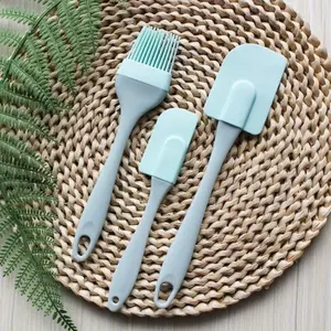 3pcs/set, Silicone Baking Spatulas, Butter Spatulas, Cream Spreader Spatulas, Oil Brush For Baking Cooking Grill, Kitchen Oil Brush, Baking Tool Sets, Kitchen Supplies, Kitchen Tools