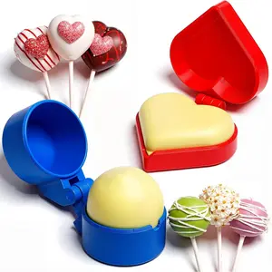 Round and Heart-shaped Cake Pop Molds, Manual Round Cake Pop Cutter and Ejector- Baking Tools and Accessories Suitable for Home Baking, Birthday Parties, and Wedding Desserts.