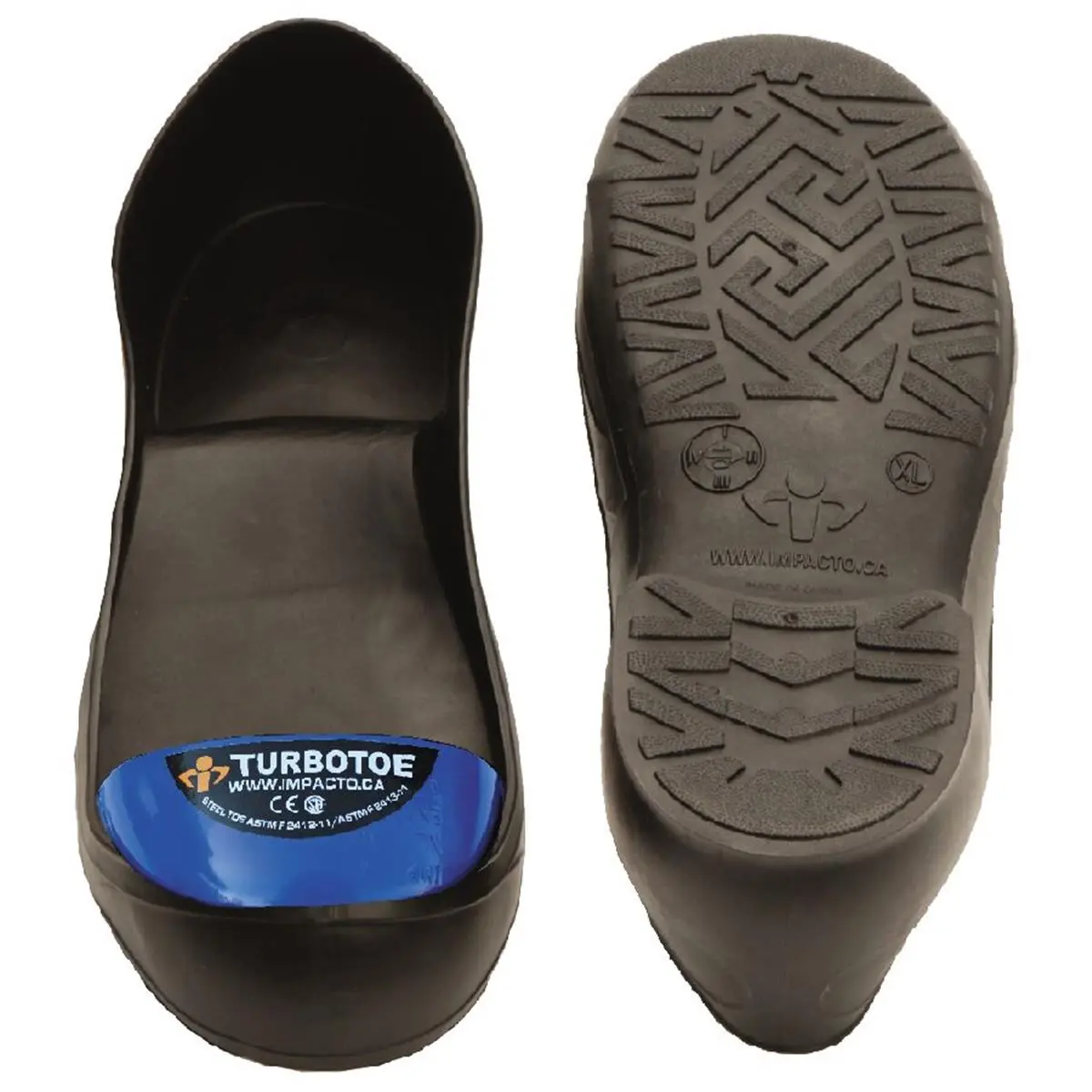 212 MAIN Men's Turbotoe Steel Toe Safety Overshoes, Waterproof PVC Footwear with Slip-Resistant Tread for Workers, Size XL Fits 12-13, Impact Protection