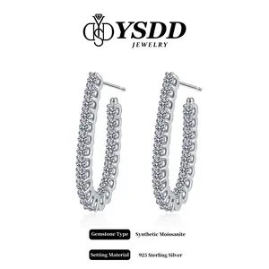【#564】4.4CT 3CM Large Hoop vvs Synthetic Moissanite Earrings in 925 Sterling Silver