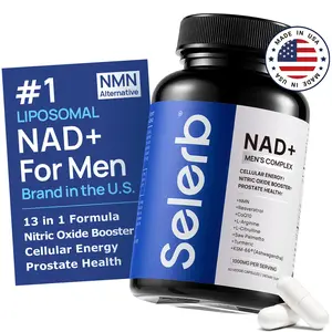 Selerb NAD+ Supplement for Men with NMN - Liposomal Complex with Trans-Resveratrol, CoQ10, Maca & Ashwagandha - Supports Cellular Renewal, Energy & Performance - 60 Capsules Dietary Healthcare Vitamins