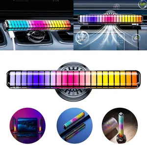 3D screen atmosphere light strip, car air outlet sound control light, music rhythm light, multi-mode adjustable LED rhythm pickup light, decorative light, desktop+car 2 installation methods