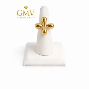 GMV Jewelry Velora Cross Ring 18k Gold Plated Luxury Jewelry for Women Elegant and Stylish Design