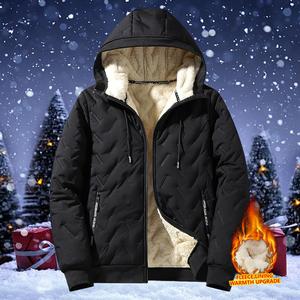 Men's Autumn and Winter Hooded Lamb WoolenCotton Jacket -Warm and Puffed Full Zipper Jacketwith Soft Polyester Lining,Zipper Pockets, Suitablefor Cold Weather -Machine Washable, Regular Fit.Menswear Coats Menswear Coats Stylish Tops stylish casual design