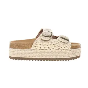 Corkys Womens No Filter Espadrille Platform Casual Sandals Casual Mid Heel 2-3" - Beige