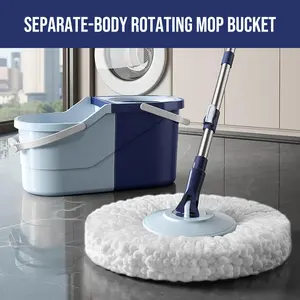 Cleaning Just Got Easier!  Self-Wringing Spin Mop & Bucket Set with 360° Rotating Head and Hands-Free Drying System