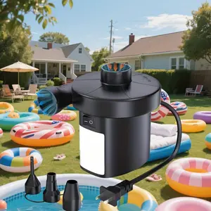 Electric Air Pump for Inflatables, Battery Air Pump, Rechargeable Air Mattress Pump with 3 Nozzles, Inflator Deflator for Air Mattress Beds, Air Sofa, Boat, Pool Toys, Swimming Rings