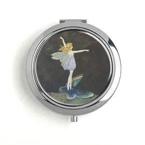 The Butterfly Ferry Ida Rentoul Outhwaite Metal Pill Box Travel Pill Box Vitamin Organizer Built-in Makeup Mirror Unique Design Inner Diameter 60mm