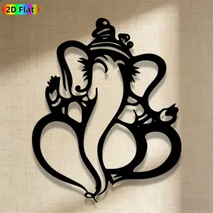 1pc Avant-Garde Ganesha Metal Wall Art, Avant-Garde Ganesha Statue Mural, Iron Craft, Perfect for Living Room, Garden, Indoor/Outdoor Decor, Intricate Craftsmanship, Artistic Metalwork, Christmas Decor, Ideal Gift for Art Enthusiasts