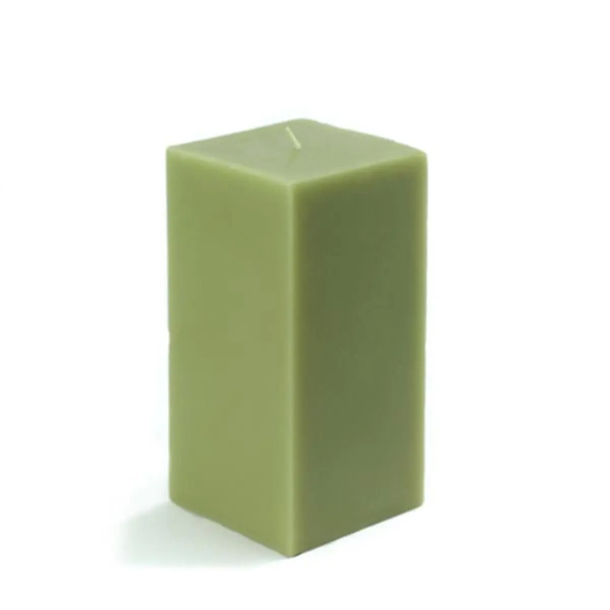 3 x 6 in. Sage Square Pillar Candle, Green