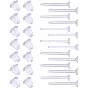 Plastic Clear Earrings 100 Pairs Silicone Stud Earring Posts with Blank Pins and Backs