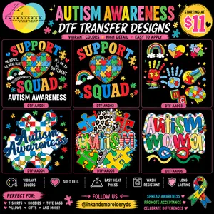 Autism Awareness DTF Transfers