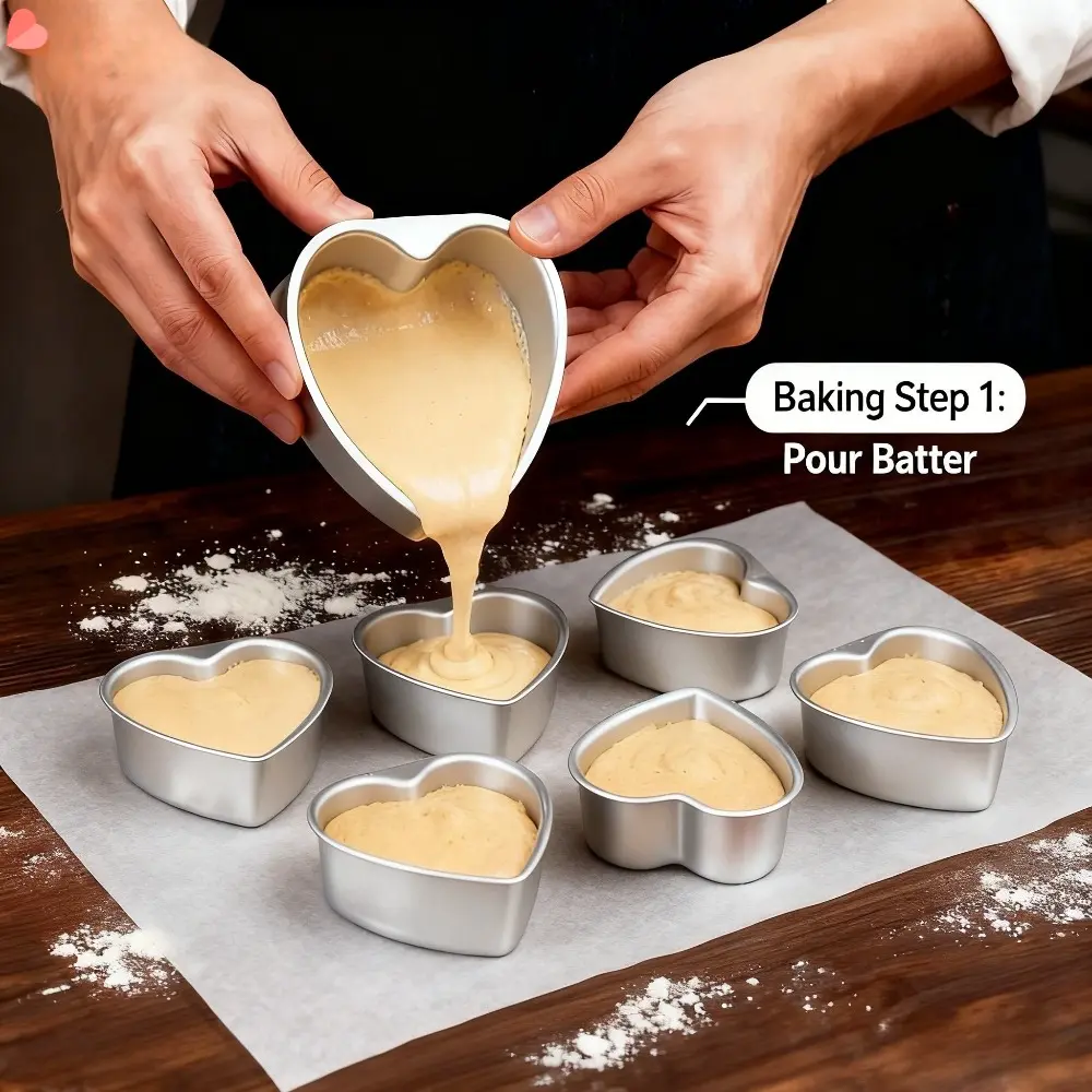 10-Pcs Heart-Shaped Aluminum Cake Pans 3Nch (Baking Molds) with Removable Bottoms, Dishwasher-Safe, Suitable for Birthday Parties, Valentine'S Day, Wedding Anniversaries, Parties; Kitchen Baking Supplies, Mini Scone Molds, Baking Trays, Oven Acce