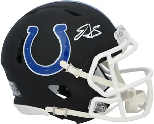 Edgerrin James Indianapolis Colts Autographed Riddell Black Matte Speed Mini Helmet - Fanatics Authentic Certified