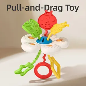 Baby Colorful Flower Pull-Along Toy, Interactive Baby Toys, Educational Toddler Playthings, Perfect Gift for Infants & Toddlers