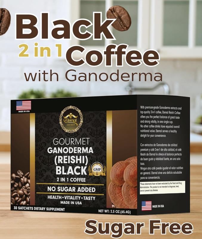 Eternal Spirit Beauty Asian Black Coffee Singles - Unparalleled Convenience in Individual Packets for Quick and Flavorful Energy (30 Sachets - 0.07 Oz Each)