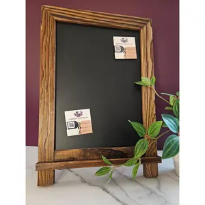 14in x 9.5in Torched Wood Tabletop Magnet Board