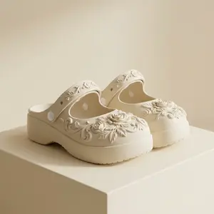 Mary Jane Clogs Platform Sandals for Women Non Slip Thick Sole Breathable EVA Summer Beach Shoes Ultra Soft EVA Cloud Slippers