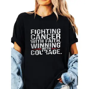 Chemo Survivor Cotton T-shirt Funny Cancer Fight Faith Courage Gift Unisex