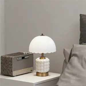 Vintage Lamp for Bedroom,Unique Lamps Cracked Ceramic lamp,Switch Control Glass lamp Shade,Small Table lamp for Living Room Decor Kitchen Lighting