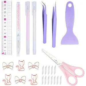 Scrapbooking Tools, Scrapbook Supplies with Sticker Tweezers, Glue Pen for Crafting, Card Making, Sticker Cutter, Paper Craft