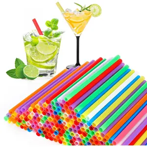 [500 Pcs] 5 Inch Drinking - 0.24'' Diameter Disposable Straw for Coffee and Cocktail, Colorful Short for Bar, Club,