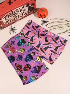 2pcs Purple Halloween Skull Pattern Witch Spider Pumpkin Headband-Fashion Headwear Non-slip Knotted Hairband Hairstyle Accessories, Colored Halloween Headband for Ladies-Suitable for Carnival Party Ladies Dress Up Headwear