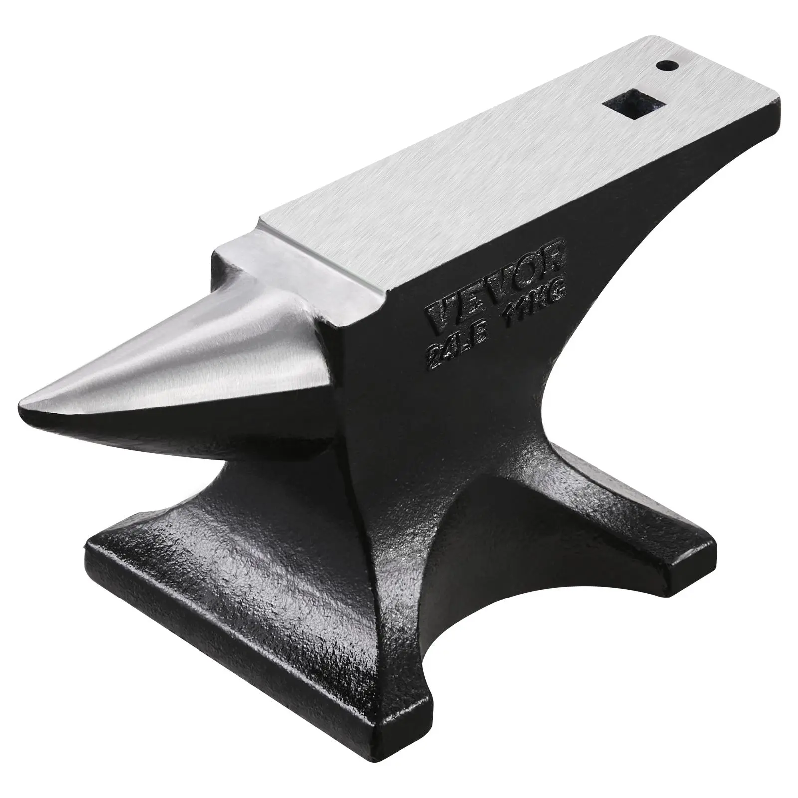 【Summerfinds】VEVOR 25 lbs Heavy Duty Cast Steel Single Horn Anvil - High Hardness, Rugged Round Horn, Stable Base Hardware Forging Tool, 12.3 x 2.5 in (312 x 64 mm) for Blacksmiths' Metal Bending, Craft Projects