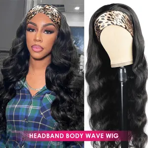 Bling Hair Body Wave 14-28Inch Headband Human Hair Wig Machine Made Wig Glueless Remy Human Hair Wigs For Black Women