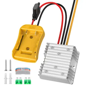 20V to 12V Step Down Power Inverter Adapter for DeWalt 20V Batteries, DC 20V to DC 12V 20A 240W Power Wheel Converter, Buck Boost Voltage Regulator with Low Voltage Protection and 30A Fuse (No Battery)