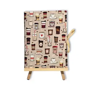 Coffee Lover Composition Notebook Cover in Tan Latte Print