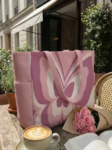 Butterfly Pattern 2D Print Travel Bag, Large Capacity Storage Bag, Durable Multi-Pocket Design, Zipper Closure, Casual Style, All Seasons