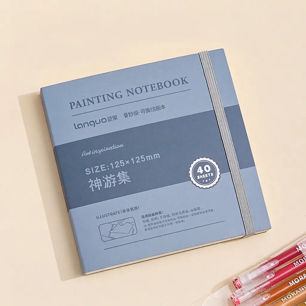 Languo Upgraded Tear-Off Painting notebook, 40 Sheets/80 Pages Mini Sketchbook, Travel Journal Pocket Hardcover Painting and Writing, portable