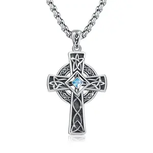 Celtic Cross/Tree of Life/Cross Necklace for Men Women S925 Sterling Silver Celtic Knot Cross Pendant Irish Cross Necklace Pendant Celtic Cross Jewelry