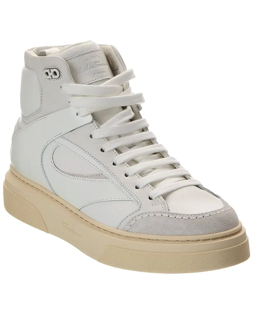 Ferragamo Cassio Leather High-Top Sneaker