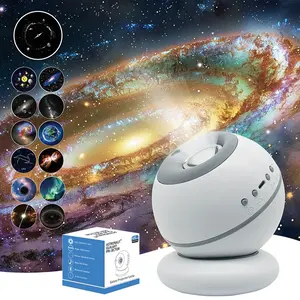 Remote Control Starry Sky Projector Lamp with Moving Shooting Stars Adjustable Focus for Bedroom Decor Birthday Gift Sweet Donut Shape Nebula Night Light