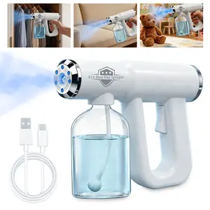 Professional K12 Nano Spray Gun with Blue Light, Atomizer Sprayer & Nano Steam, Cordless & Rechargeable Barber Spray Gun for Fine Mist Sprayer, Handheld & Portable for Home, Salon, Office & Travel Use