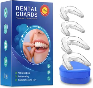Mouth Guard for Grinding Teeth at Night: Sleeping Mouth Guard for Teeth Clenching, Moldable Anti Grinding Dental Guard for Adults, 4 Pack