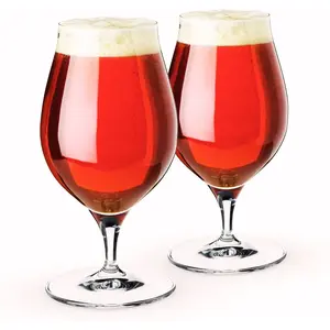 Craft Beer Barrel Aged Tulip Glass Set of 2 - European-Made Crystal, 17.7oz, Dishwasher Safe Glass Gift Set, Quality Drinkware Round Stylish Indoor