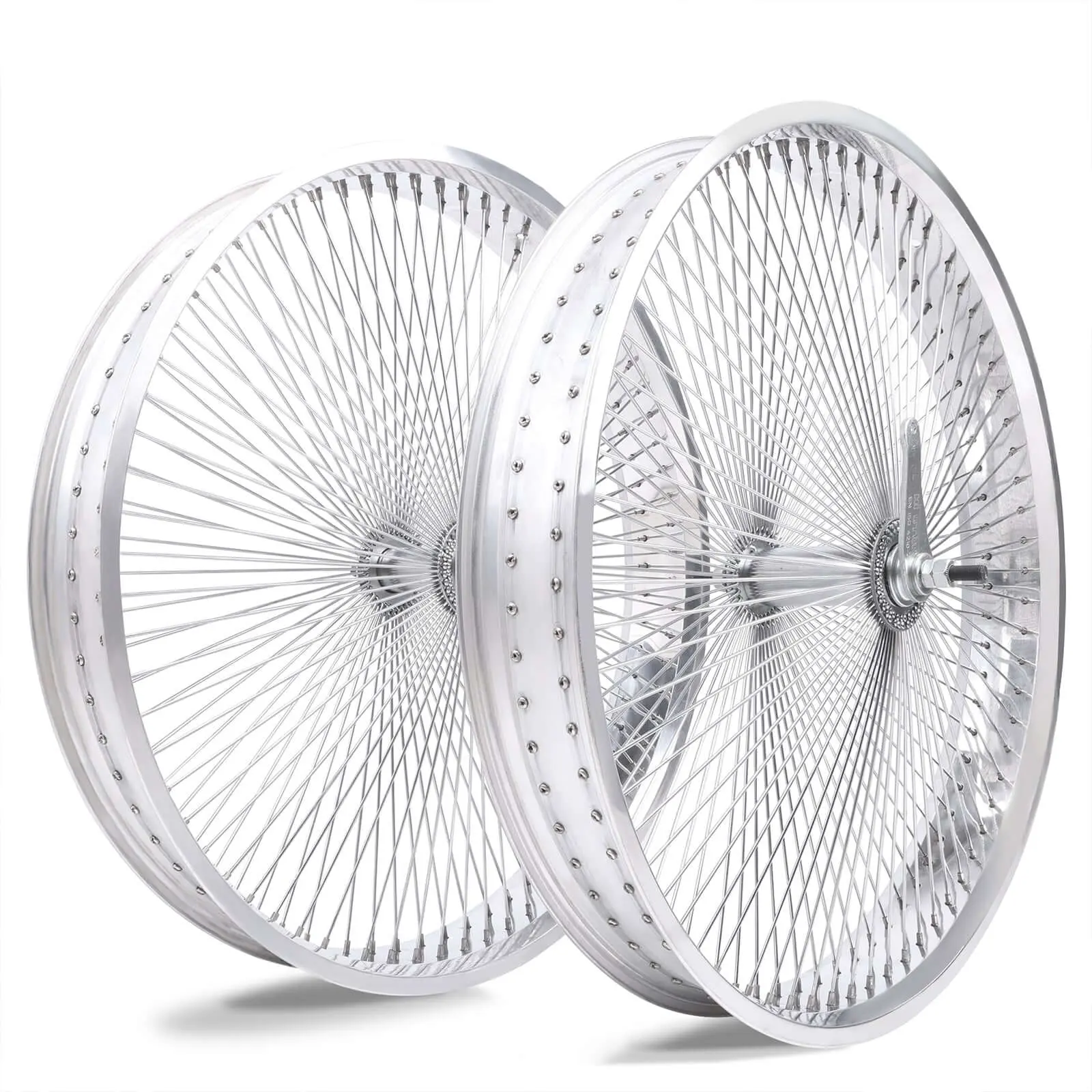 Tracer WH-TR9526140 26"x4"x13Gx140H Aluminum Polish FAT Rims Wheel Set