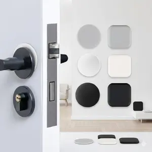Self-Adhesive Silicone Door Bumpers for Wall and Handle Protection, Round & Square Quiet Anti-Collision Pads, Non-Slip Durable Furniture Safety Guards, Removable No-Mark Damage Prevention for Home Use.