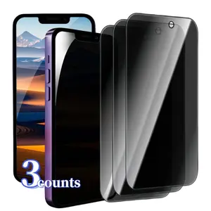 KAYKWONG'S Privacy Phone Screen Protector, 3 Counts Tempered Glass Phone Screen Protective Film, Anti-scratch Phone Accessories Compatible with iPhone 11 12 13 14 15 16 17 Series