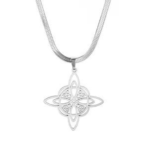 Stainless Steel Witch Knot Snake Chain Necklace for Men Women