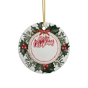Christmas Ceramic Ornament, 4 Shapes, Festive Holiday Decor, Colorful Glossy Finish, Light-hearted Vibe, Christmas Tree Decoration,