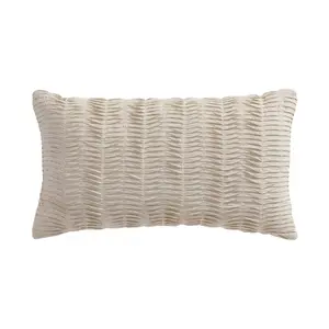 Spencer Plaid Neutral Pleated Pillow