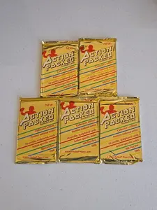 Lot Of 5 action packed football card Packs 1990