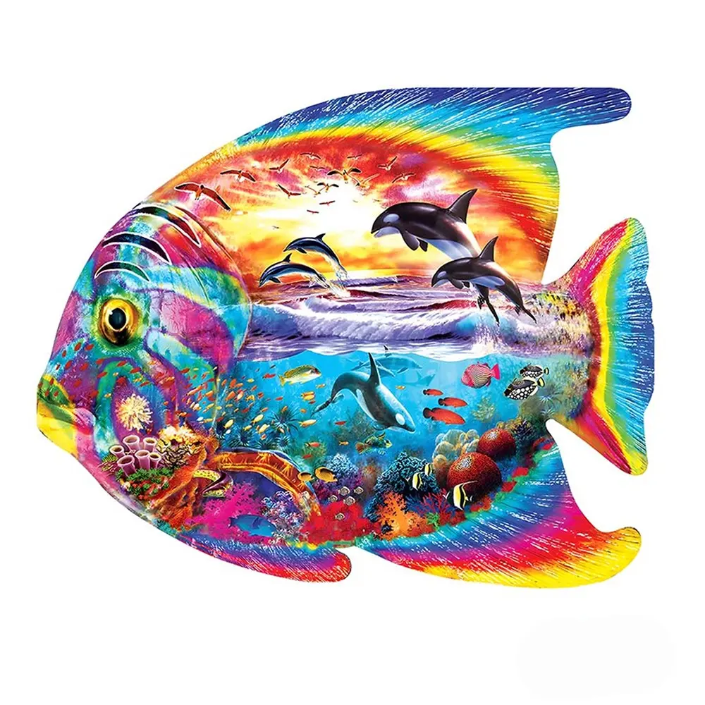 Fish Wooden Jigsaw Puzzle, Unique Shaped Pieces, Exquisite Gift Box, Brain Exercise, Room Decor, Holiday Gifts, Christmas Gifts