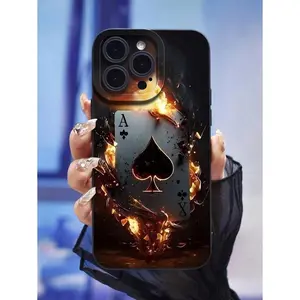 Spade A Black High Anti-Drop Lens Protection Phone Case Suitable For IPhone 15 Pro Max/14 Pro Max/13 Pro Max/12 Pro Max/11 Pro Max